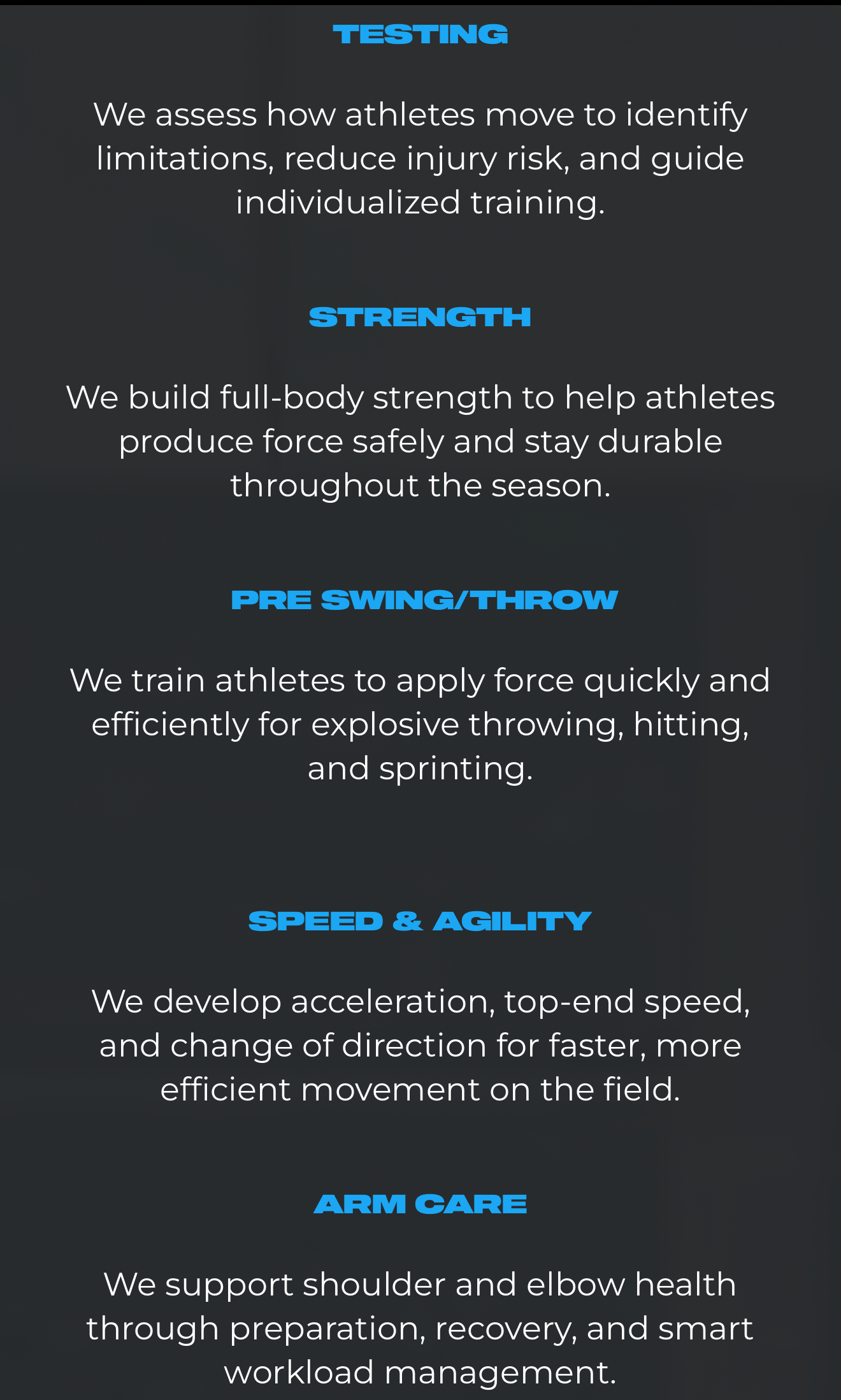 High Performance Training