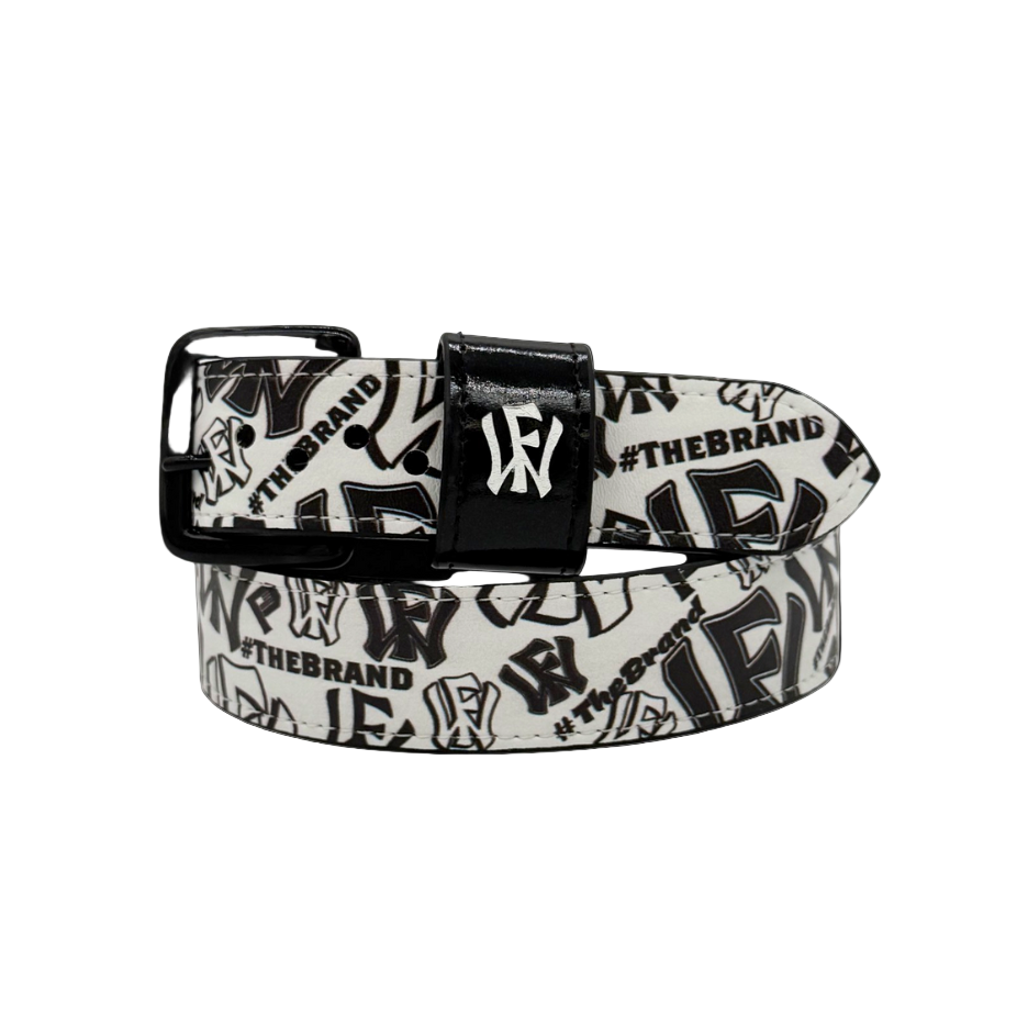 Wow Factor Pro Leather Custom Baseball Belt - White w/Black