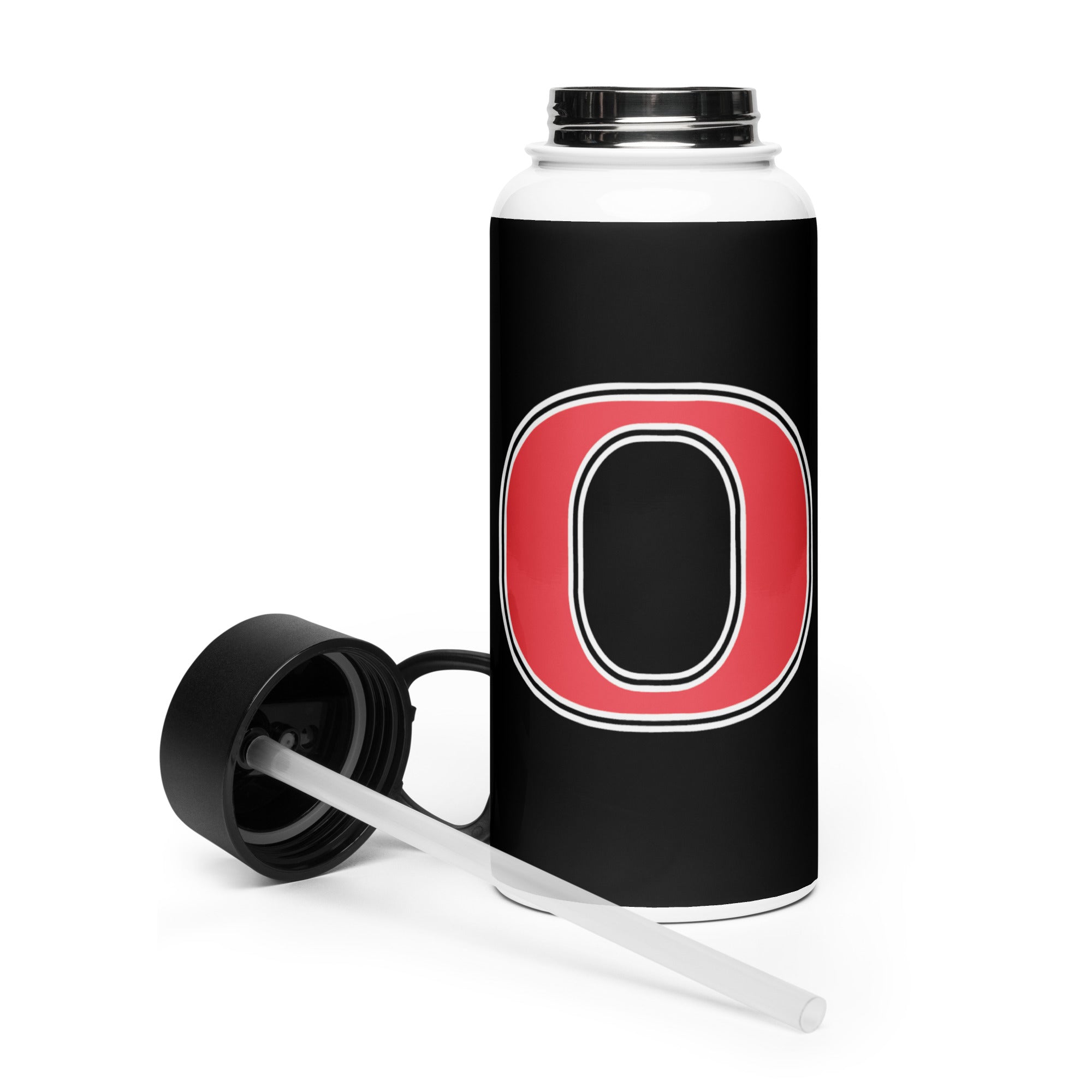 Tigers Stainless steel water bottle with a straw lid